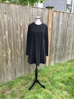 London Times Black Open-Front Textured Tunic